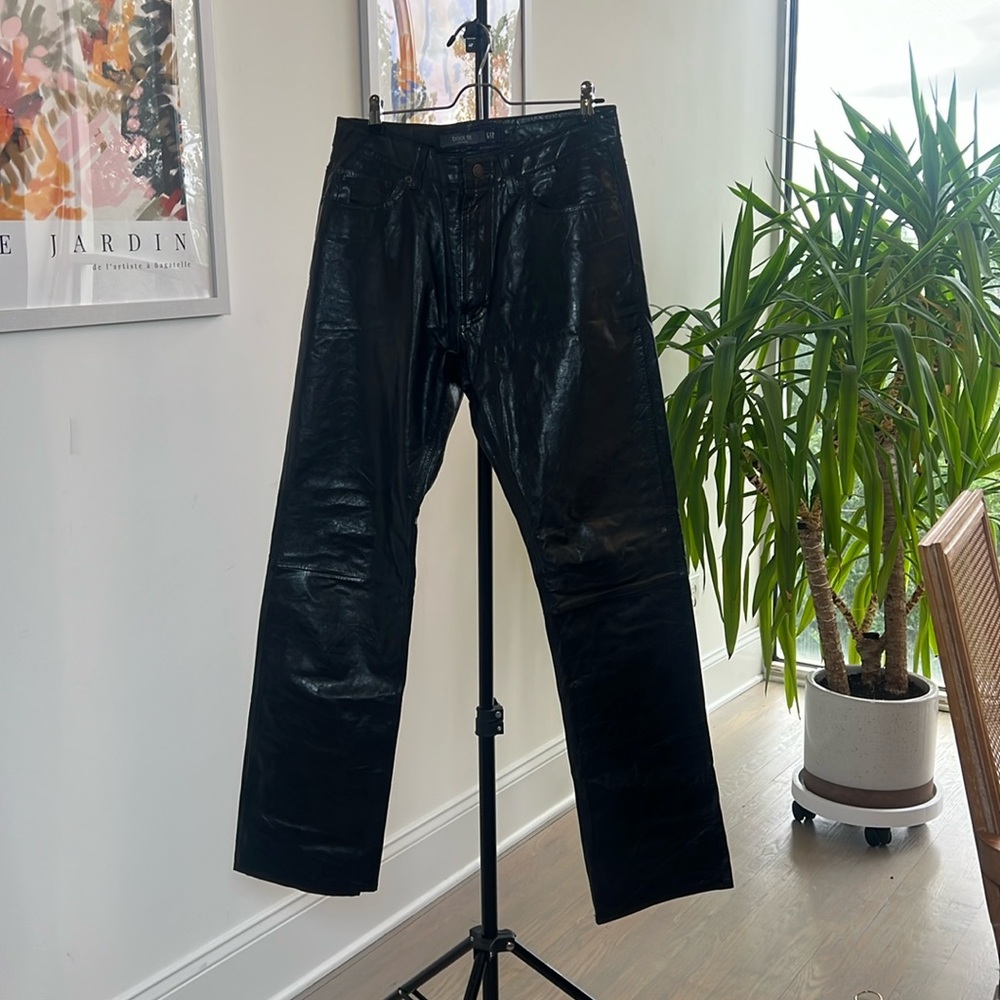 Men’s classic Genuine Leather bootcut pants
